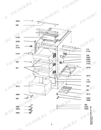 Взрыв-схема холодильника Aeg ARC1149-5I - Схема узла Housing 001